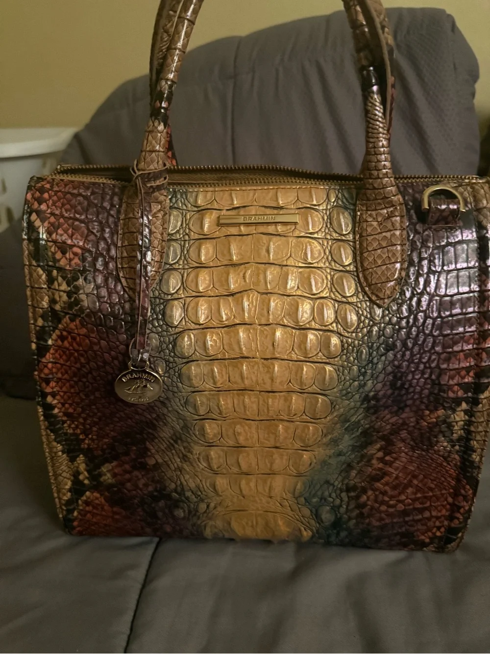 Brahmin satchel croc